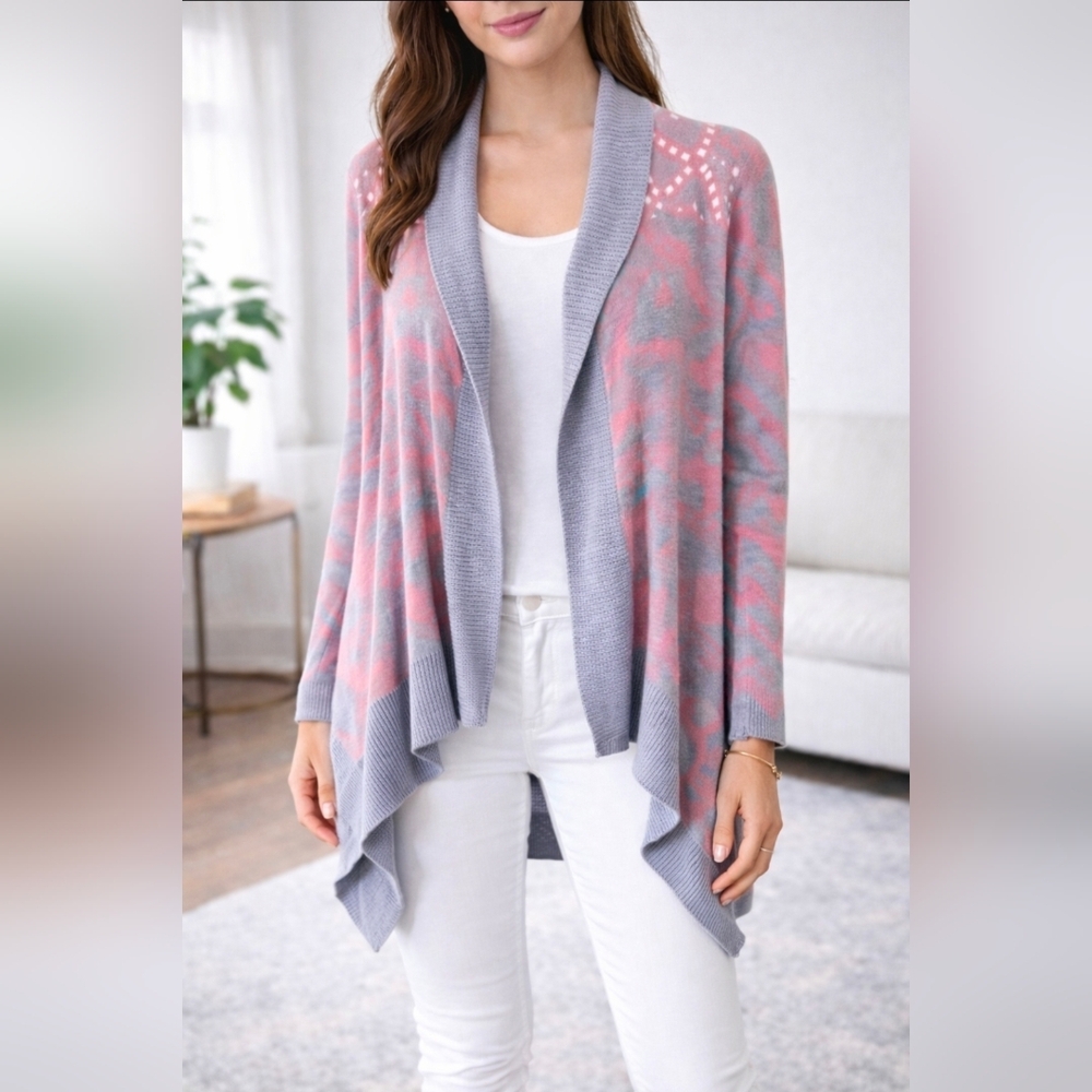 Pink Republic Aztec Print Cardigan